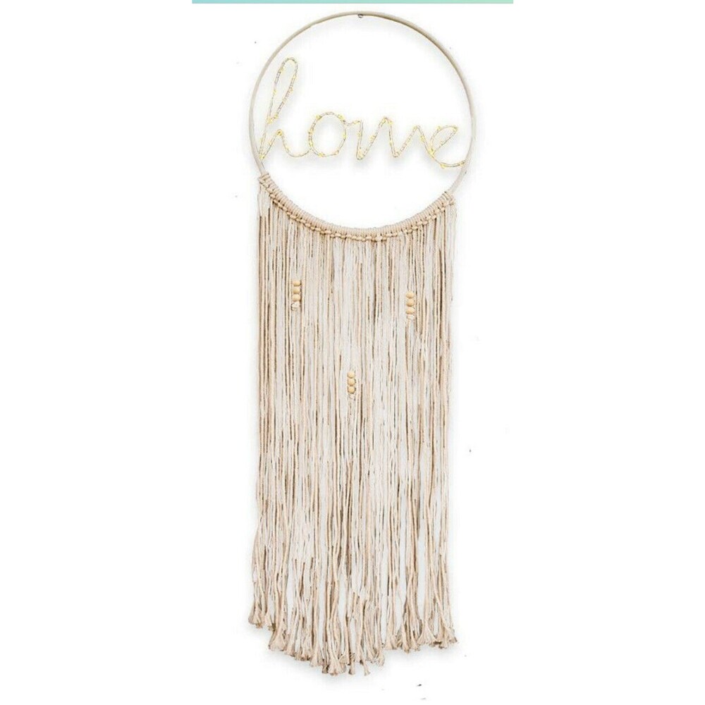 23 Bees, LED Light Up Macrame Wall Hanging Dream Catcher, Boho Decor Modern